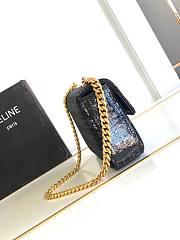 Fortok Celine Sequin Arc de Triomphe Chain Bag Black 197993 20.5x10.5x4cm - 6