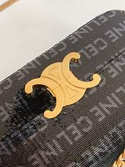 Fortok Celine Sequin Arc de Triomphe Chain Bag Black 197993 20.5x10.5x4cm - 2