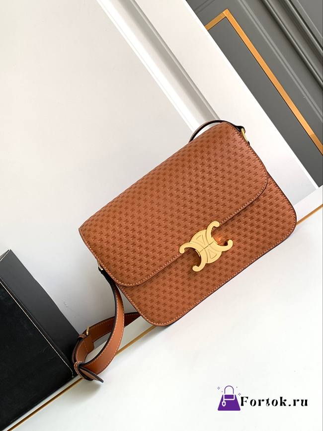 Fortok Celine Arc de Triomphe Bag Brown 22x16.5x7cm - 1