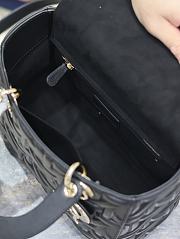 Fortok Dior Lady Dior Bag Black Graphic Cannage Calfskin 24x11x20cm - 4