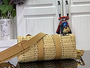 Fortok Louis Vuitton Keepall Bandoulière 25 Bag Natural Beige Damier Raffia M25010 15x11x25cm - 6
