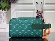 Fortok Louis Vuitton Locker Dopp Kit Bag Green Damier Graphite Canvas M83112 23x13x12cm  - 5