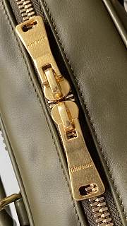 Fortok Miu Miu Military Green Arcadie Leather Bag 27x12x9cm - 6