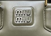 Fortok Miu Miu Military Green Arcadie Leather Bag 27x12x9cm - 4