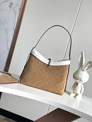Fortok Louis Vuitton CarryAll PM Bag Beige Suede Leather M11843 29x24x12cm - 6