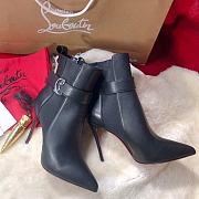 Fortok Christian Louboutin So Cl Chelsea 85 Black Leather Ankle Boots - 1