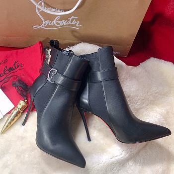 Fortok Christian Louboutin So Cl Chelsea 85 Black Leather Ankle Boots
