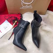 Fortok Christian Louboutin So Cl Chelsea 85 Black Leather Ankle Boots - 5