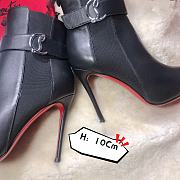 Fortok Christian Louboutin So Cl Chelsea 85 Black Leather Ankle Boots - 2