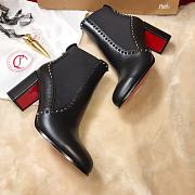 Fortok Christian Louboutin Out Line Spike Black Boots - 2