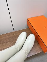 Fortok Hermes Kelly Jumping Buckle Knight Boots White - 2