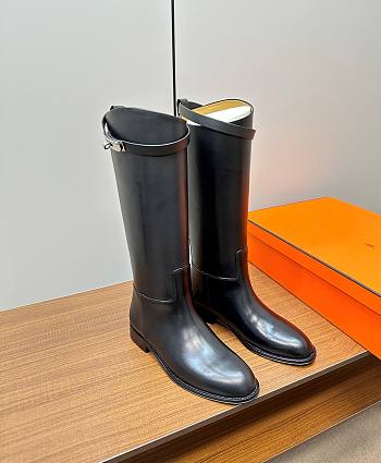 Fortok Hermes Kelly Jumping Buckle Knight Boots Black