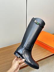 Fortok Hermes Kelly Jumping Buckle Knight Boots Black - 4