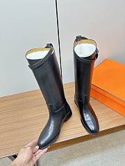 Fortok Hermes Kelly Jumping Buckle Knight Boots Black - 2