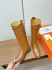 Fortok Hermes Kelly Jumping Buckle Knight Boots Brown - 2