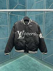Fortok Louis Vuitton Embroidered Nylon Baseball Blouson Black - 1