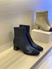 Fortok Chanel Black Leather Ankle Boots - 1