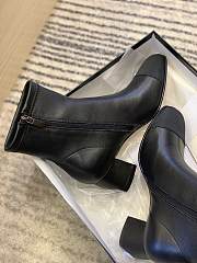 Fortok Chanel Black Leather Ankle Boots - 3