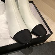 Fortok Chanel White Leather Ankle Boots - 2