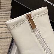 Fortok Chanel White Leather Ankle Boots - 3