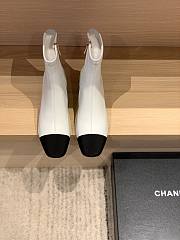 Fortok Chanel White Leather Ankle Boots - 4