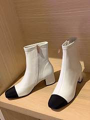 Fortok Chanel White Leather Ankle Boots - 5