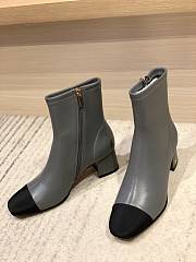 Fortok Chanel Grey Leather Ankle Boots - 3