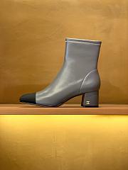 Fortok Chanel Grey Leather Ankle Boots - 2