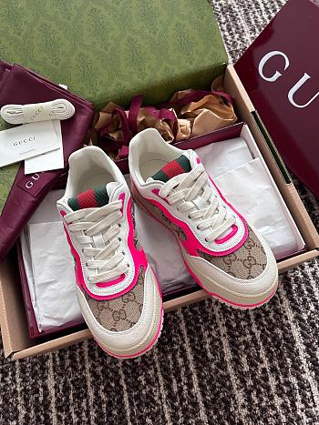 Fortok Gucci Re-Web Sneakers GG Beige, White & Pink