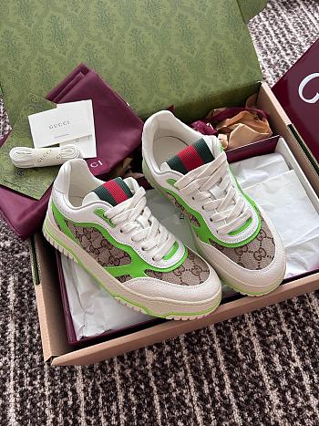 Fortok Gucci Re-Web Sneakers GG Beige, White & Green