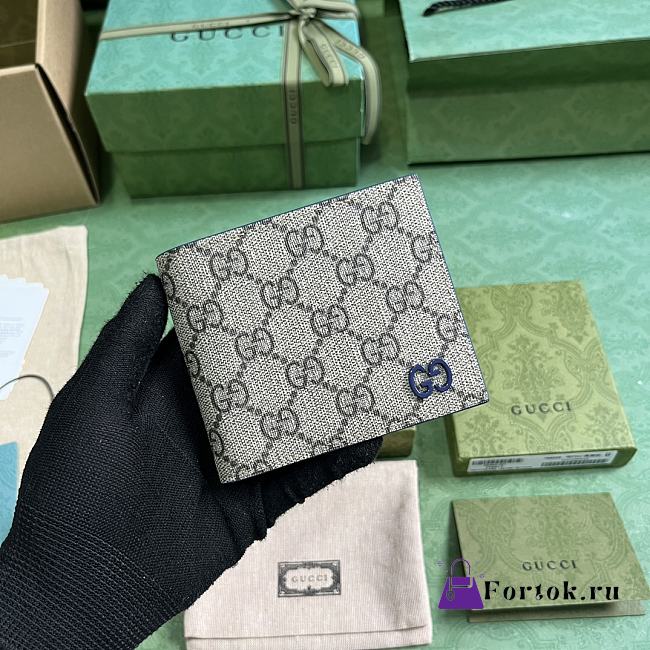 Fortok Gucci Wallet With GG Detail Blue 11x9cm - 1
