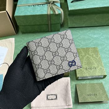 Fortok Gucci Wallet With GG Detail Blue 11x9cm