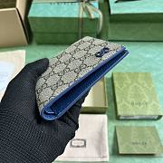 Fortok Gucci Wallet With GG Detail Blue 11x9cm - 3