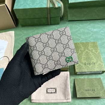 Fortok Gucci Wallet With GG Detail Green 11x9cm