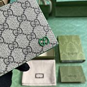 Fortok Gucci Wallet With GG Detail Green 11x9cm - 3