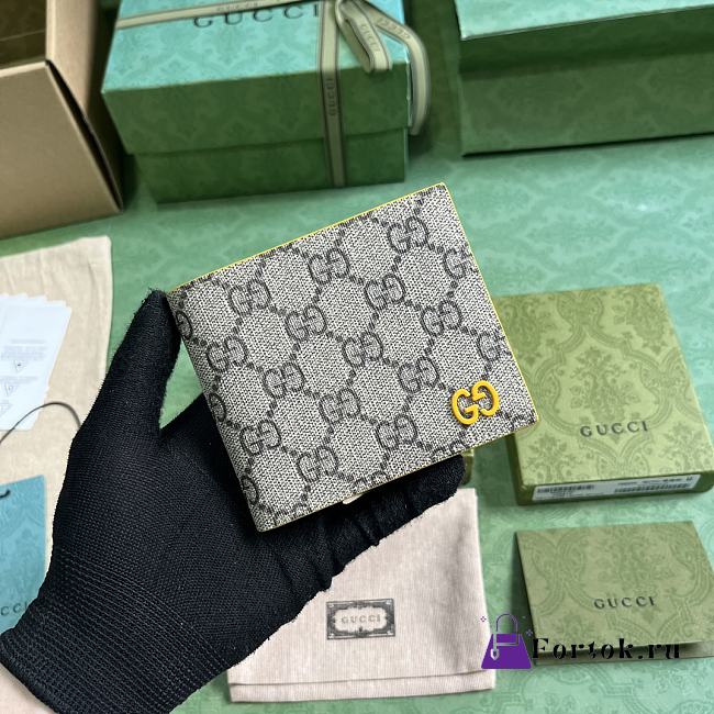 Fortok Gucci Wallet With GG Detail Yellow 11x9cm - 1