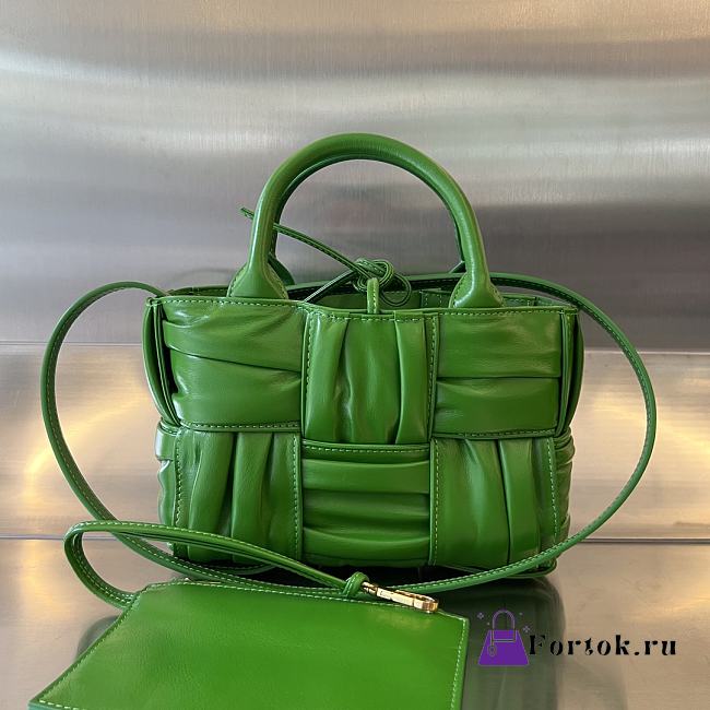 Fortok Bottega Veneta Arco Tote Bag Green 729029 20x13x7cm - 1