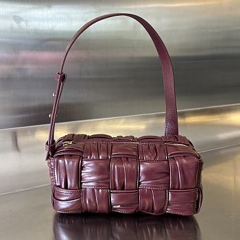 Fortok Bottega Veneta Small Cassette Bag Burgundy 736233 23x10.5x10cm