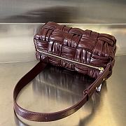 Fortok Bottega Veneta Small Cassette Bag Burgundy 736233 23x10.5x10cm - 2