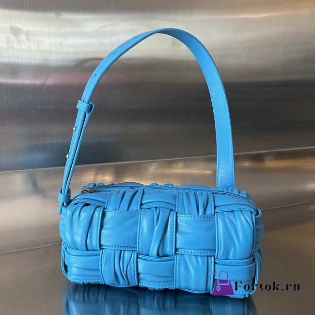 Fortok Bottega Veneta Small Cassette Bag Blue 736233 23x10.5x10cm - 1