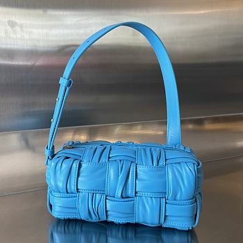 Fortok Bottega Veneta Small Cassette Bag Blue 736233 23x10.5x10cm