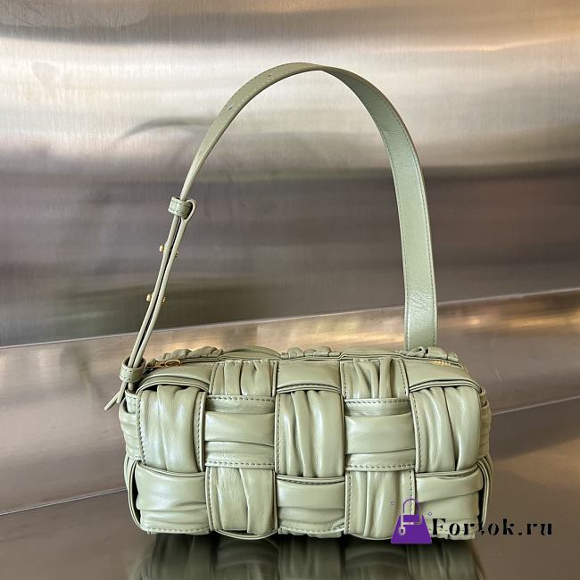 Fortok Bottega Veneta Small Cassette Bag Green 736233 23x10.5x10cm - 1