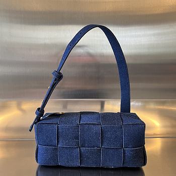 Fortok Bottega Veneta Small Cassette Bag Blue Denim 751427 23.5x10x10cm