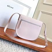 Fortok Celine Light Pink Grained Calfskin Leather Trotteur Bag 23cm - 3