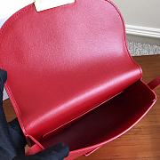 Fortok Celine Red Grained Calfskin Leather Trotteur Bag 23cm - 6