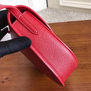 Fortok Celine Red Grained Calfskin Leather Trotteur Bag 23cm - 5