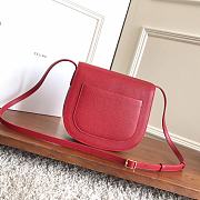 Fortok Celine Red Grained Calfskin Leather Trotteur Bag 23cm - 4
