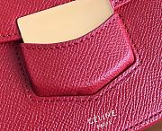 Fortok Celine Red Grained Calfskin Leather Trotteur Bag 23cm - 3