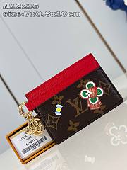 Fortok Louis Vuitton LV Charms Card Holder Brown & Red M12215 10.2x7.3x0.3cm - 1