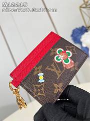 Fortok Louis Vuitton LV Charms Card Holder Brown & Red M12215 10.2x7.3x0.3cm - 2
